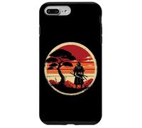 Arte japonés Samurai Retro Sunset Warrior Hombres Mujeres Niños Carcasa para iPhone 7 Plus/8 Plus
