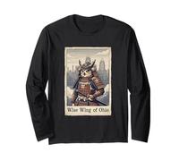 Arte Japonés Ukiyo-e Ohio Búho Samurai Guerrero Manga Larga