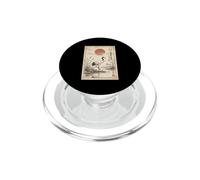 Arte japonés Vintage de Madera con grulla manchuria Sol Rojo PopSockets PopGrip para MagSafe