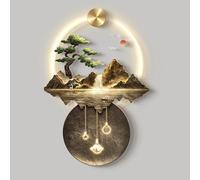 Arte de pared LED, esculturas de pared, arte para colgar en la pared con luz LED, decoración de arte de pared 3D, pinturas colgantes de paisajes de montaña, para pasillo de entrada de casa,60x90cm,A