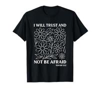 Arte lineal bohemio con estampado floral con texto en I Will Trust and Not Be Afraid Camiseta