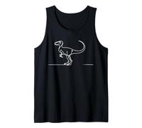 Arte Lineal Dinosaurio Dibujo Prehistórico Camiseta sin Mangas