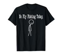 Arte Lineal Minimalista de No Fly Fishing Today, Divertido Humor, Broma Camiseta