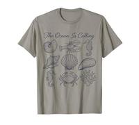 Arte Lineal Vintage de The Ocean Is Calling Marine Life Camiseta