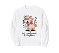 Arte Líneas Convertirse Montar Líneas Lindo Pony Caballo Sudadera