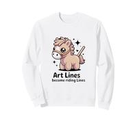Arte Líneas Convertirse Montar Líneas Lindo Pony Caballo Sudadera