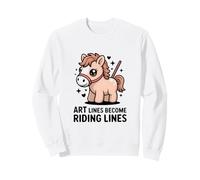 Arte Líneas Convertirse Montar Líneas Lindo Pony Caballo Sudadera