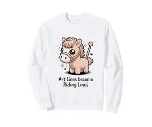 Arte Líneas Convertirse Montar Líneas Lindo Pony Caballo Sudadera