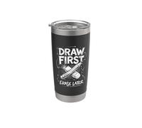 Arte Maestro Vida Dibujar Primero Borrar Después Vaso térmico de acero inoxidable de doble pared