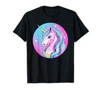 Arte mágico de fantasía con unicornio, arcoíris y galaxia Camiseta