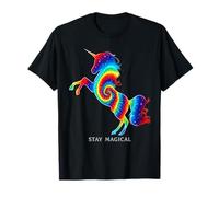 Arte mágico de fantasía mística y Unicornio de Stay Magical Rainbow Unicorn Camiseta