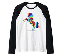 Arte mágico de fantasía mística y Unicornio de Stay Magical Rainbow Unicorn Camiseta Manga Raglan
