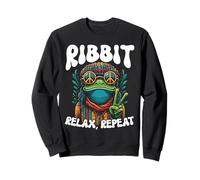 Arte maravilloso con diseño retro de Peace Hippie Frog Sudadera