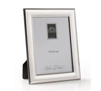 ARTÉ Marco de fotos de 15 x 20 cm, fabricado en Italia, elegante chapado en plata, banda de 2,5 cm, plateado antioxidante, precioso marco de plata chapada con parte trasera de madera caoba E120/15 x