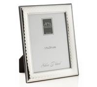 ARTÉ Marco de fotos de 15 x 20 cm, fabricado en Italia, elegante chapado en plata, chapado en plata antioxidante, precioso marco de plata chapada con parte trasera de madera caoba 100Z/15 x 20