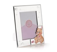 ARTÉ Marco de fotos para niña, 10 x 15 cm, fabricado en Italia, elegante chapado en plata, chapado en plata, antioxidante, precioso marco de plata con parte trasera de madera lacada blanca E210/rosa
