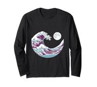 Arte marino a la luz de la luna de Majestic Waves Manga Larga