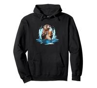 Arte matutino de Otter Coffee Lover Cozy River Wildlife Sudadera con Capucha