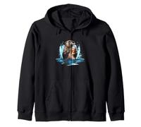 Arte matutino de Otter Coffee Lover Cozy River Wildlife Sudadera con Capucha