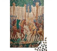 Arte Medieval: Escena de Dos ejércitos enfrentados Otro en un Bosque 1000 Piezas Rompecabezas para Adultos para Amantes O Amigos Imposable 38x26cm/1000pcs