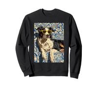 Arte mediterráneo de Azulejos de Perro Pastor Australiano Summer Vibes Sudadera