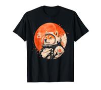 Arte Minimalista japonés 70s Retro Space Shiba Inu Dog Camiseta