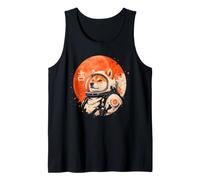 Arte Minimalista japonés 70s Retro Space Shiba Inu Dog Camiseta sin Mangas