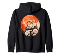 Arte Minimalista japonés 70s Retro Space Shiba Inu Dog Sudadera con Capucha