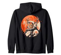 Arte Minimalista japonés de los años 70 Retro Space Deer Sudadera con Capucha