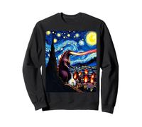 Arte místico Inspirado en la Noche Estrellada de Van Gogh Monstruo Kaiju Sudadera