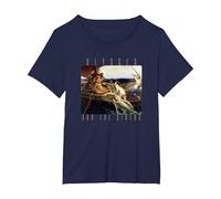 Arte mitología Griega Ulises Sirenas Odisea Homero Barco Camiseta, Mujer Tallas Grandes, Azul Marino, 5XL Grande