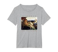 Arte mitología Griega Ulises Sirenas Odisea Homero Barco Camiseta, Mujer Tallas Grandes, Gris Jaspeado, 1XL Grande