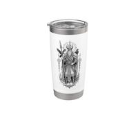 Arte mitológico de las runas del cuervo nórdico de Odin, todos los padres Vaso térmico de acero inoxidable de doble pared