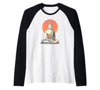 Arte Moderno de meditación de Buda, diseño Espiritual Zen Tranquilo Camiseta Manga Raglan