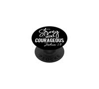 Arte Motivacional Fuerte y Valiente Josué 1:9 PopSockets PopGrip Adhesivo