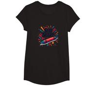 Arte Motivacional Inspirado en crayones Stay Sharp para creativos Camiseta, Niñas, Negro, Grande