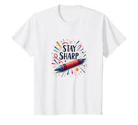 Arte Motivacional Inspirado en crayones Stay Sharp para creativos Camiseta, Niños, Blanco, 3 años