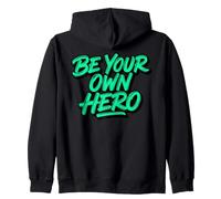 Arte Motivacional Sé tu Propio héroe Graffiti tipografía Sudadera con Capucha