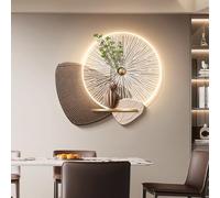 Arte mural 3D de arenisca con luz LED, escultura de pared moderna en relieve por capas, gran cuadro decorativo texturizado para colgar en sala de estar, dormitorio y recibidor(Brown,50*44cm)