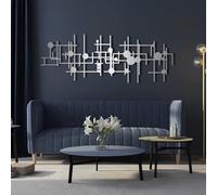 Arte Mural Abstracto Moderno de Metal Negro, decoración Mural geométrica Minimalista de Metal, Escultura Hueca Decorativa, Escultura Moderna para Sala de Estar, Dormitorio, Pasillo y escaler