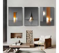 Arte Mural,Cuadro Moderno en Lienzo Gris Con Efecto Abstracto de Luz Neón Pósteres e Impresiones Artísticas Pared Ideales Decoración Hogar el Salón O el Dormitorio-60*80cm-3pcs (impresión sin marco)