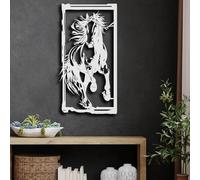 Arte Mural de Hierro Cortado con precisión de Primera Calidad, decoración de Metal Resistente a la oxidación con Caballos al Galope, decoración de Pared de Metal Resistente a la oxidación con Caballo