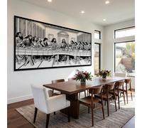Arte Mural de la Última Cena de Jesús en Metal Negro, decoración Mural Religiosa Cristiana de Metal, decoración artística para Comedor, Sala de Estar, Dormitorio, Pasillo y escaleras, Decora