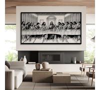 Arte Mural de la Última Cena de Jesús en Metal Negro, decoración Mural Religiosa Cristiana de Metal, decoración artística para Comedor, Sala de Estar, Dormitorio, Pasillo y escaleras, Decora