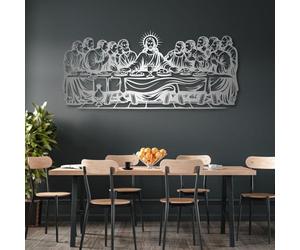 Arte Mural de la Última Cena de Jesús en Metal Negro, decoración Mural Religiosa Cristiana de Metal, decoración de Arte para Comedor e Iglesia para Sala de Estar, Dormitorio, Pasillo y escal