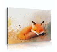 Arte mural de lienzo Pinturas adorables de lienzos de zorros dormidos Póster Retratos de animales rojos Obras de arte Decoración del hogar para dormitorio de la guardería 70x110cm Estructura interior