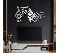 Arte Mural de Metal Negro con Forma de Nota Musical, decoración Mural Musical de Metal, Escultura Moderna de Arte con Forma de Nota Musical para Sala de Estar, Dormitorio, Pasillo y Escalera