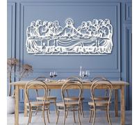 Arte Mural de Metal Negro de la Última Cena de Jesús, decoración Mural Religiosa Cristiana de Metal, decoración de Arte de Iglesia para Comedor, Sala de Estar, Dormitorio, Pasillo y escaler