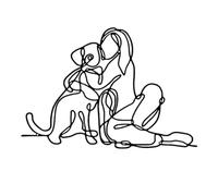 Arte mural de metal para perros - Escultura femenina minimalista de hierro, decoración abstracta del hogar | Diseño creativo duradero y moderno, dormitorio, baño, sala de estar, jardín, cocina, balcón