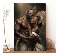 Arte mural de reyes y reinas africanas: lienzo clásico moderno, pósteres e impresiones, decoración para sala de estar, 20 x 30 cm, con marco